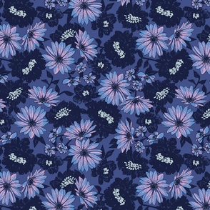 MAGIS ROUGH HAND PAINTED FLORAL- NAVY SML