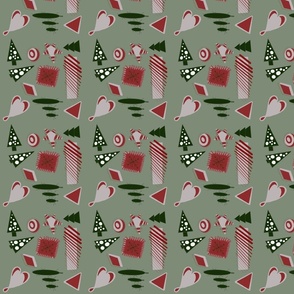 Geometric_Christmas_In_Red_And_Green__On_Light_Green_Background_