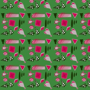 Geometric_Christmas_In_Pink_And_Green_With_Green_Background_