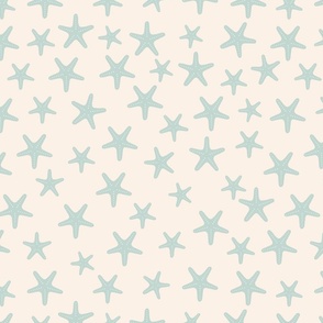 Under the Sea Cream + Light Blue Star Fish - Kid's Bedding