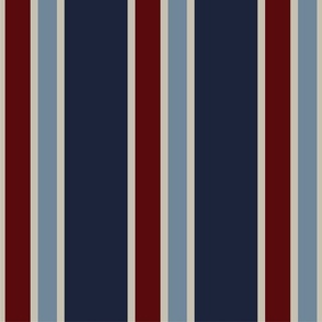Bold Blues & Burgundy Stripes