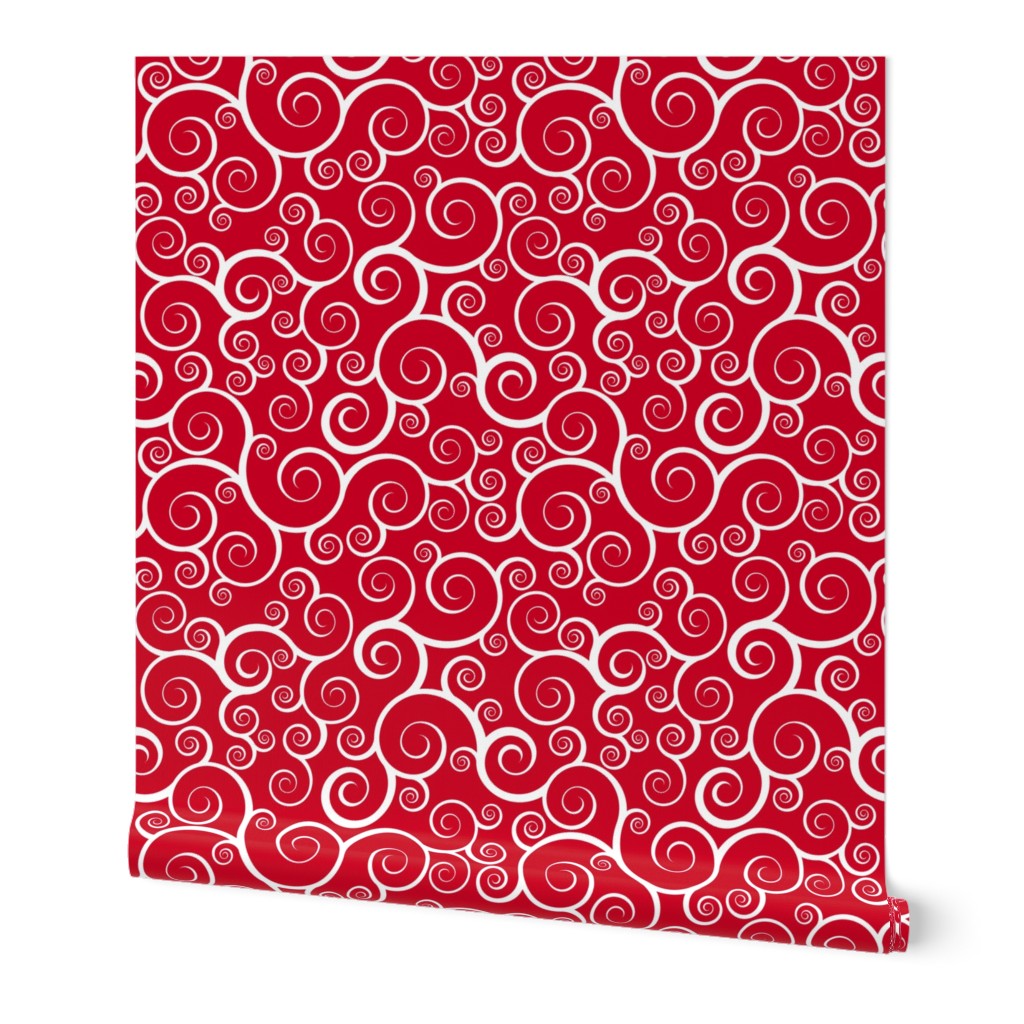 Fancy Swirls - Christmas Red