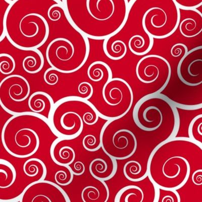 Fancy Swirls - Christmas Red