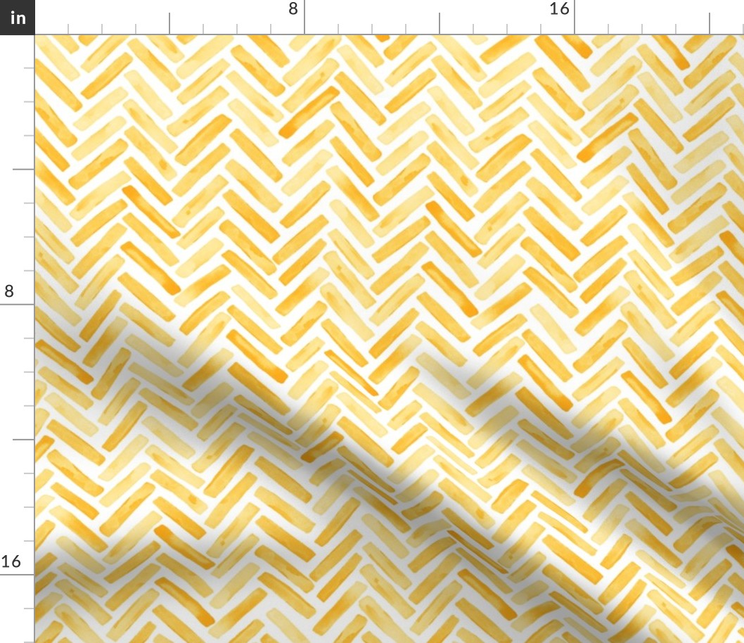 University Yellow Painted Chevron Herringbone