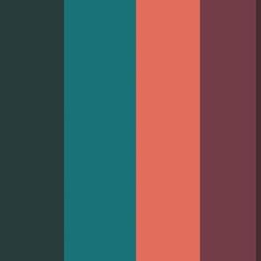 teal_ salmon and eggplant stripes