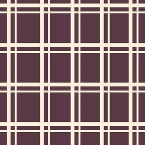 Rustic Plaid- Vanilla on Dark Burgundy