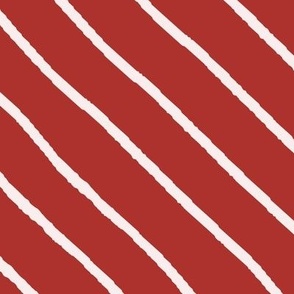 Diagonal Christmas stripe. Candy cane. Pink and red. Large