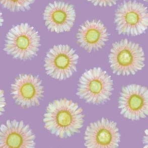 Hand-painted Strawflowers in East Side Violet - (XL)