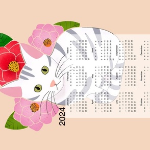 Cat and flowers 2024 Calendar