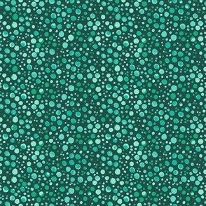 404 - Small scale watercolor wonky organic shape polka dot spots for kids apparel in viridian emerald green  - for children's apparel;, kids clothes, bed linen, cute wallpaper, napkins, placemats and table runners