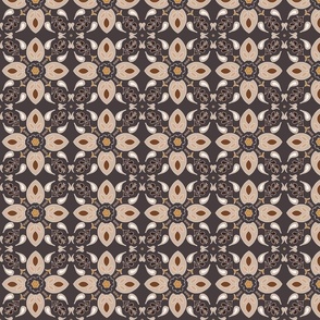 (M) flower tiles Greek style brown earth tones