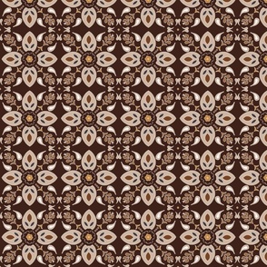 (M) flower tiles Greek style brown earth tones