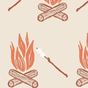 Camp fire_camp life_kids_Large_Ivory Dusty orange Multi 