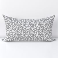 Hand-drawn pine leaves on gray background 