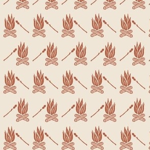 Camp fire_camp life_kids_Small_Ivory rust Plain