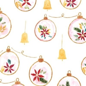 Floral Baubles - Christmas Ornaments 12x12