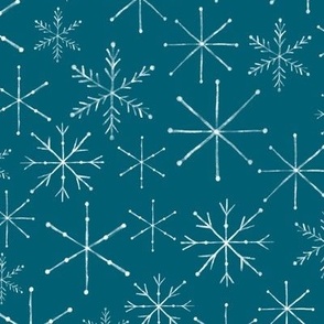 Snowflakes On Midnight Blue 12x12