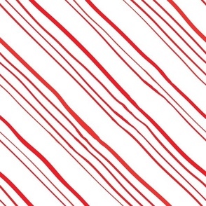 Wobbly Diagonal Candy Cane Stripes 12x12