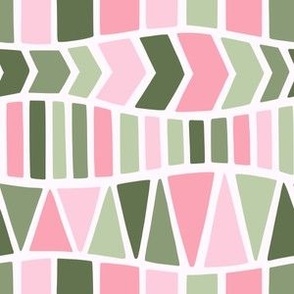 Green and pink winter Christmas geometric