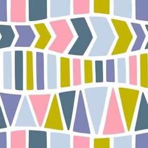 Winter Christmas geometric in blue, pink and yellow