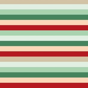 Retro Christmas rainbow stripes - basic colorful plaid design for winter green mint ruby red seasonal palette