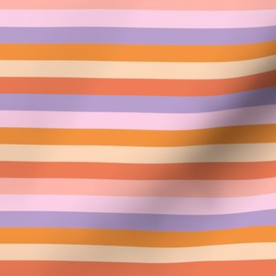 Retro Halloween rainbow stripes - basic colorful plaid design for fall orange pink blush lilac girls palette