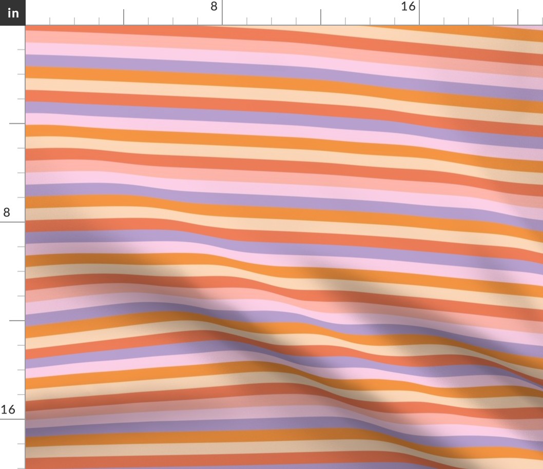 Retro Halloween rainbow stripes - basic colorful plaid design for fall orange pink blush lilac girls palette