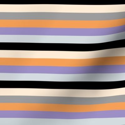 Retro Halloween rainbow stripes - basic colorful plaid design for fall orange lilac purple orange gray black vintage palette