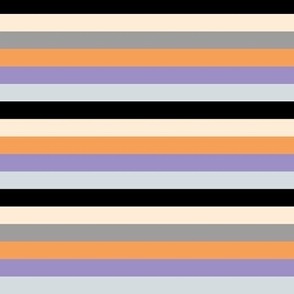 Retro Halloween rainbow stripes - basic colorful plaid design for fall orange lilac purple orange gray black vintage palette