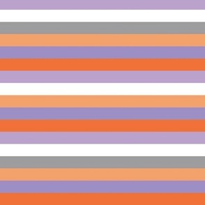 Retro Halloween rainbow stripes - basic colorful plaid design for fall orange lilac gray white