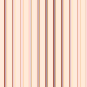 Fall vertical stripes - Halloween striped minimalist vintage plaid design orange lilac tangerine on blush cream