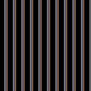 Fall vertical stripes - Halloween striped minimalist vintage plaid design orange lilac on black