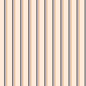 Fall vertical stripes - Halloween striped minimalist vintage plaid design orange lilac black on vanilla cream