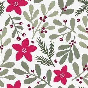 Christmas floral on light background