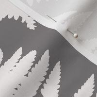 Fern / big scale / soft charcoal botanic perfectly imperfect leaf pattern