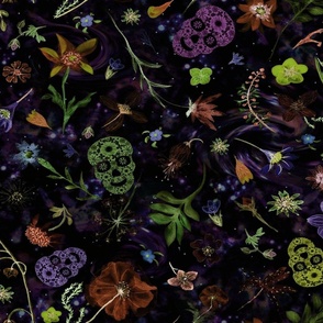 whimsigoth dark floral skulls 