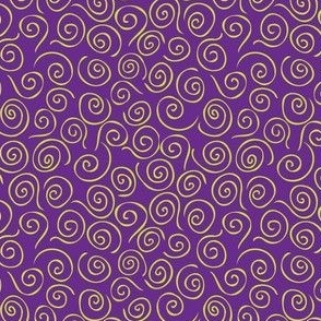 'Twirly Whirly' Scroll Whimsigothic Spirals on Purple