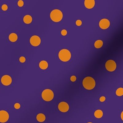 Orange Polka Dots on Purple