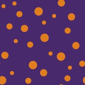 Orange Polka Dots on Purple