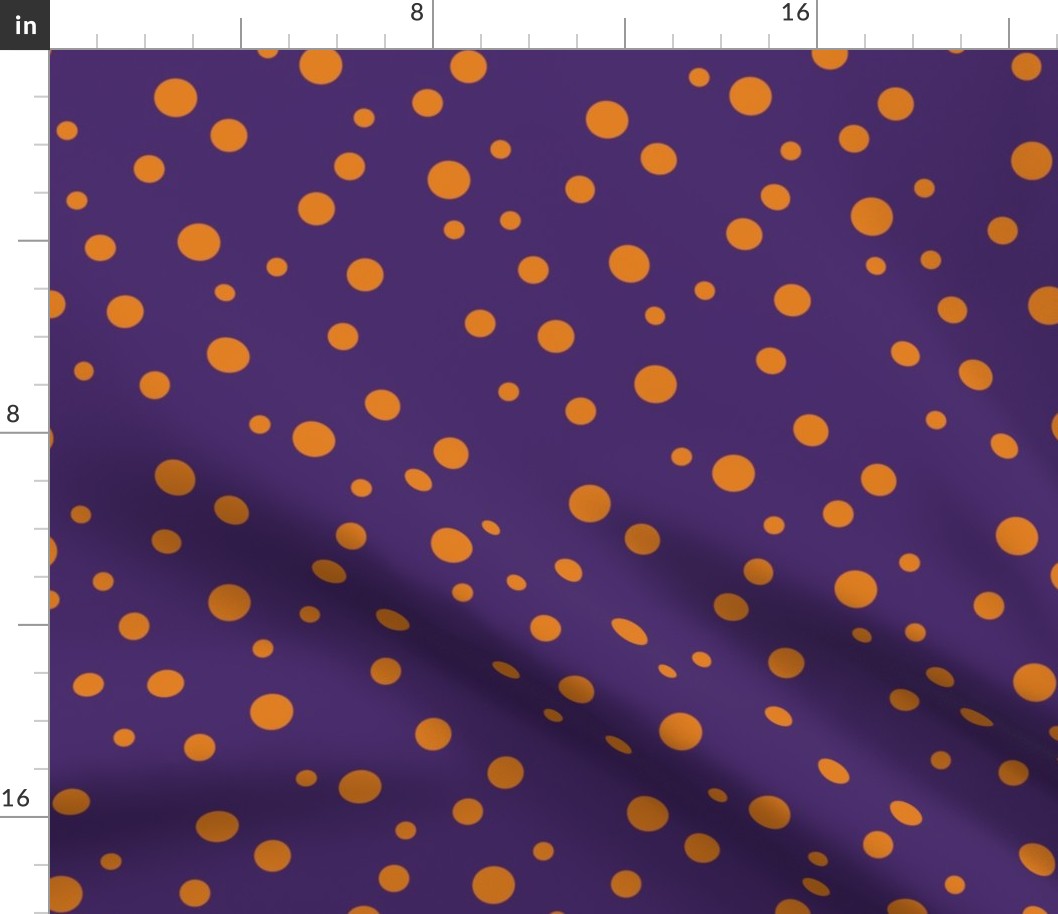 Orange Polka Dots on Purple