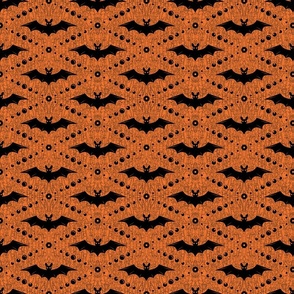 Black Bats on Orange Background
