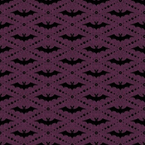 Black Bats on Purple Background