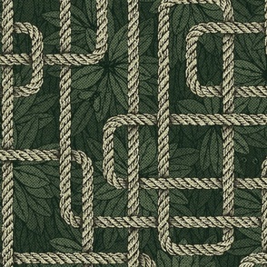 Whimsical Rope Maze on Lush Dark Greenery