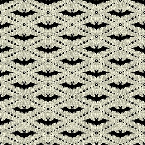 Black Bats on White Background