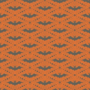 Grey Bats on Orange Background  