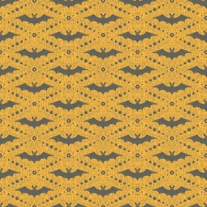 Grey Bats on Yellow Background
