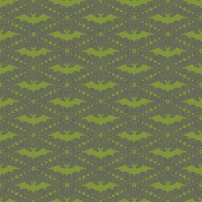 Green Bats on Grey Background  