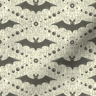 Grey Bats on White Background 