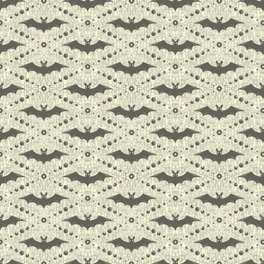 Grey Bats on White Background 