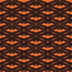 Orange Bats on Black Background